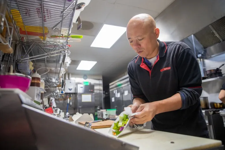 Yiyi Chen, owner of Yami Grill restaurant in Mountain View, California